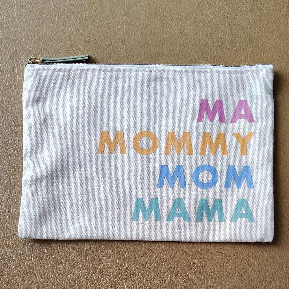 Target Canvas Pencil Pouch Make Up Bag Mini Bag with Multicolor Text